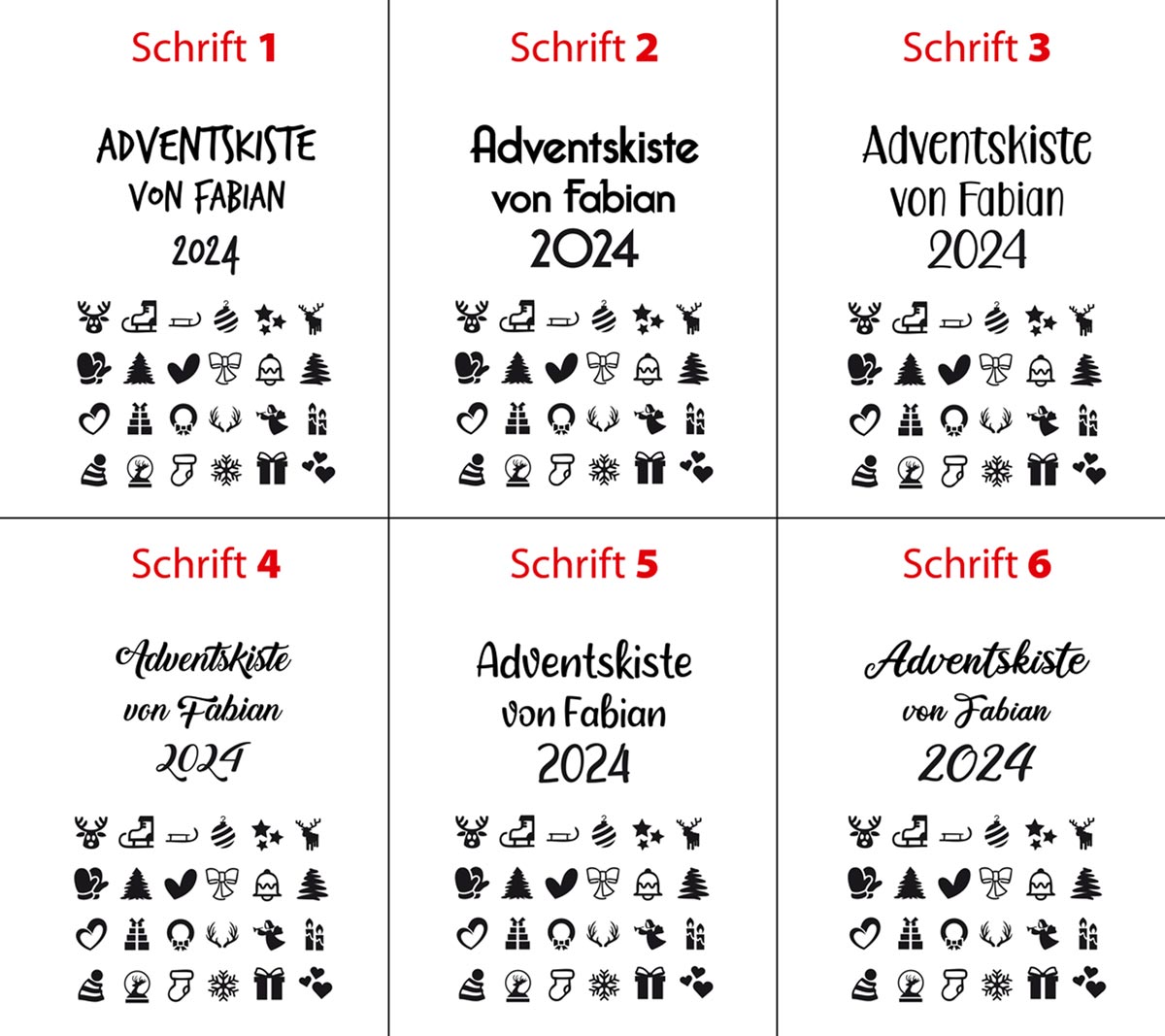 Aufkleber-Set "Adventskiste"