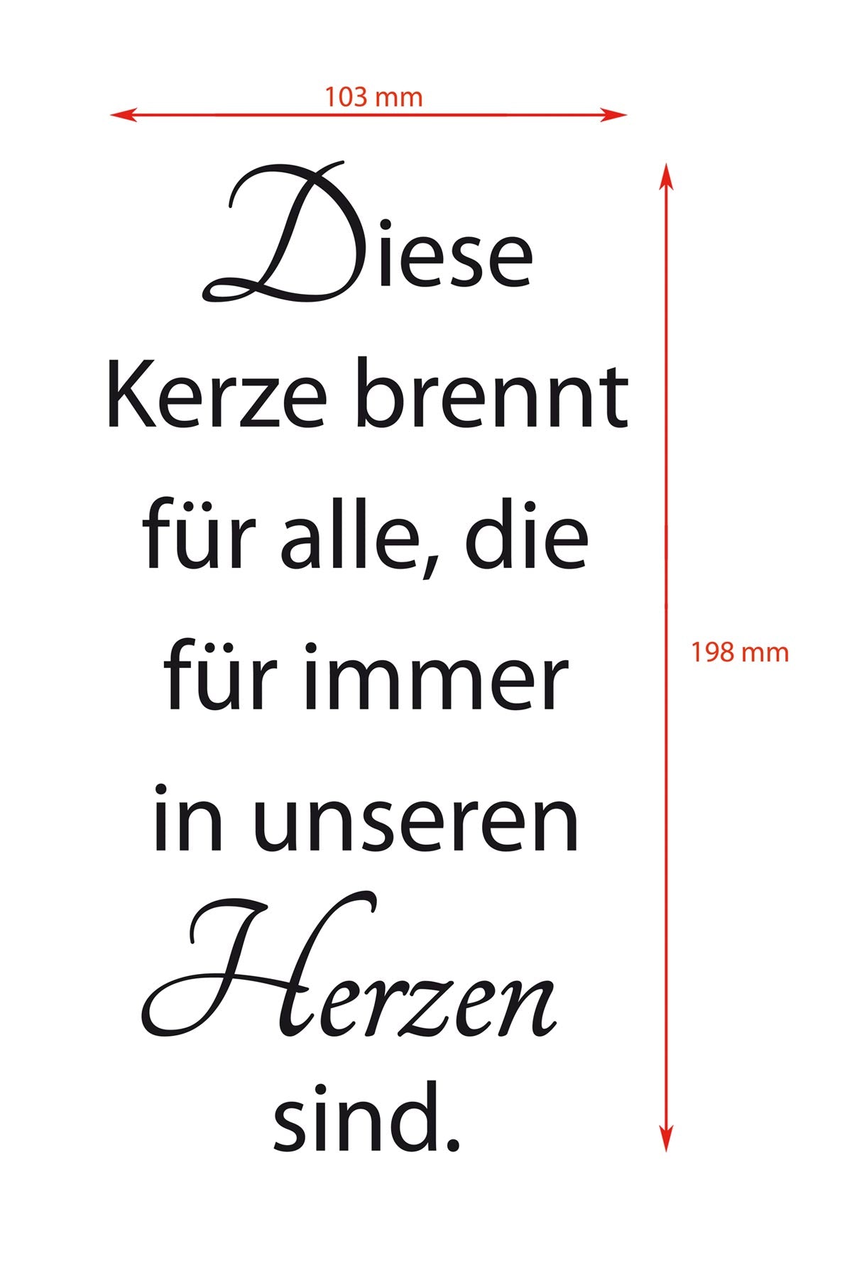 Aufkleber "Diese Kerze brennt ..."