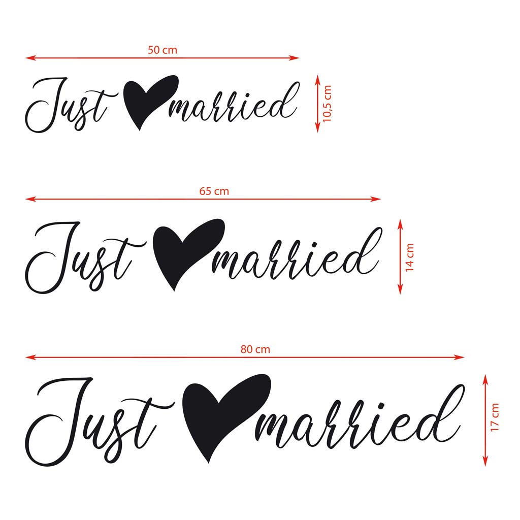 Autoaufkleber "Just married" Sophia