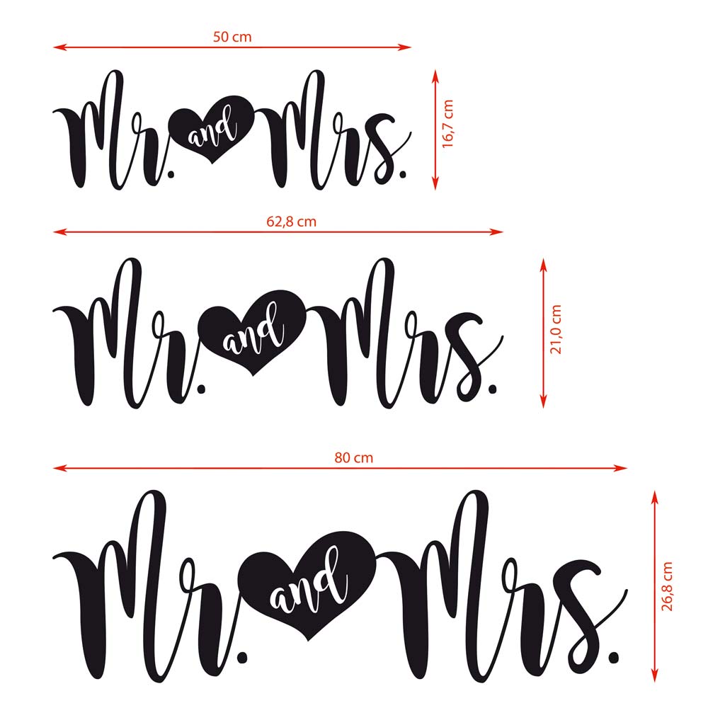 Autoaufkleber "Mr. and Mrs." - Louisa