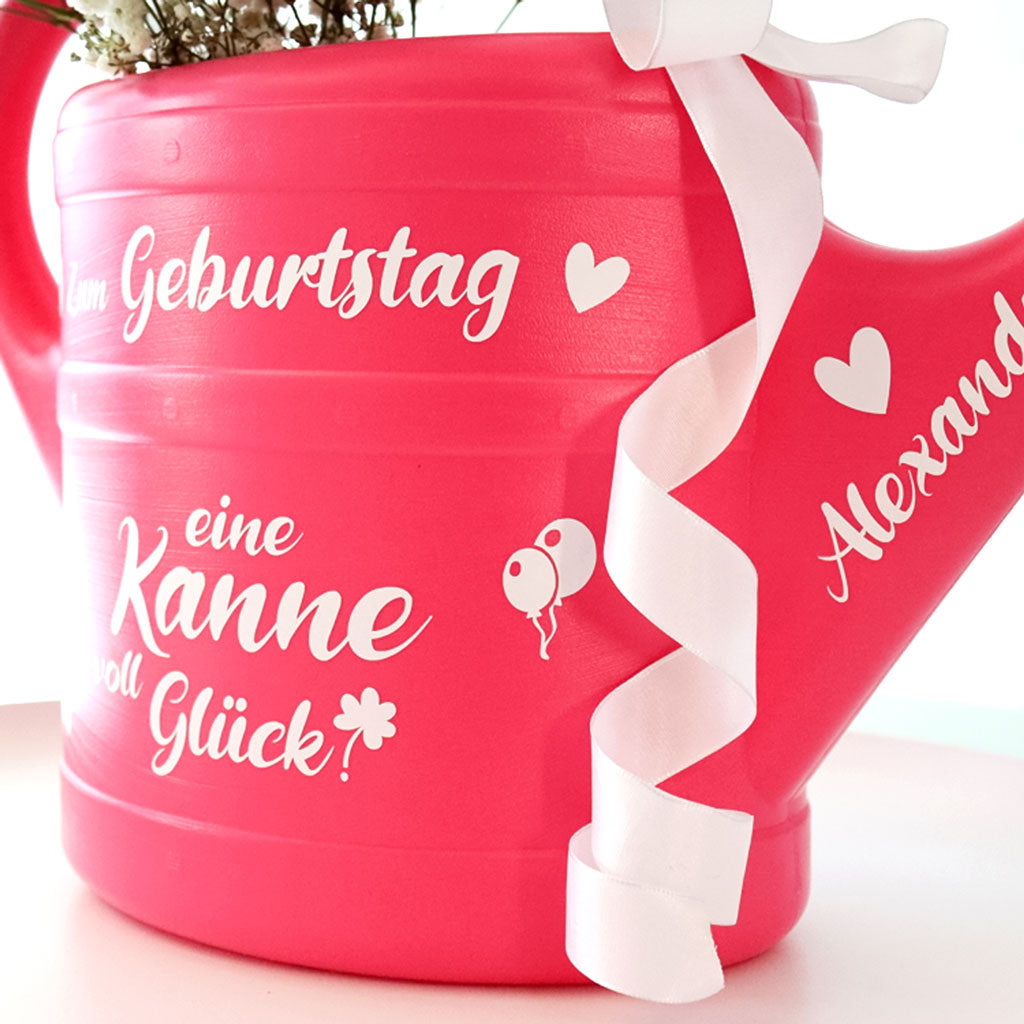 Aufkleber-Set für eine Gießkanne "zum Geburtstag"