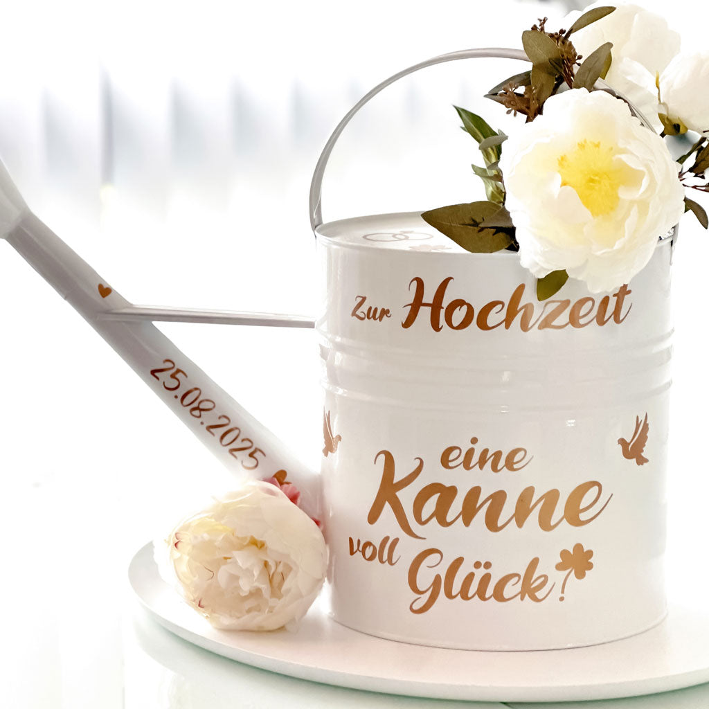Aufkleber-Set für eine Gießkanne "zur Hochzeit"