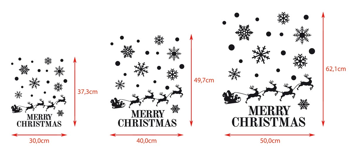 Aufkleber "Merry christmas - Schlitten"