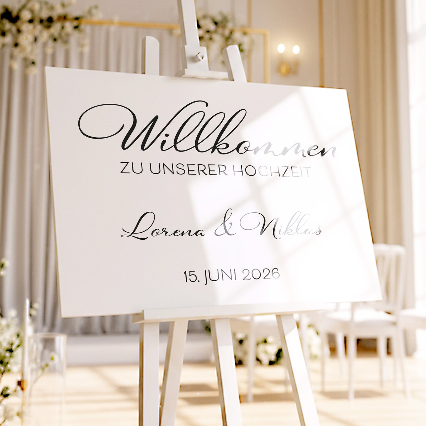 Willkommensschild Aufkleber "Hochzeit" - Lorena