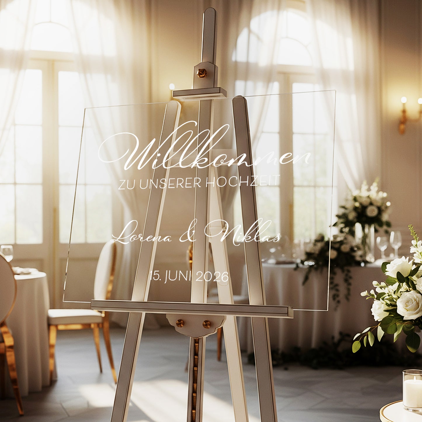 Willkommensschild Aufkleber "Hochzeit" - Lorena