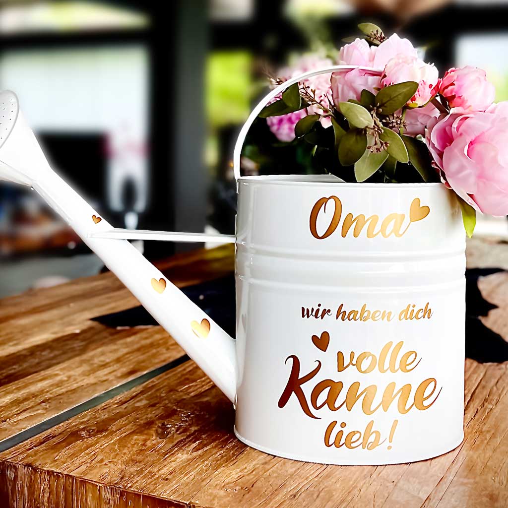 Aufkleber-Set für eine Gießkanne "volle Kanne lieb"