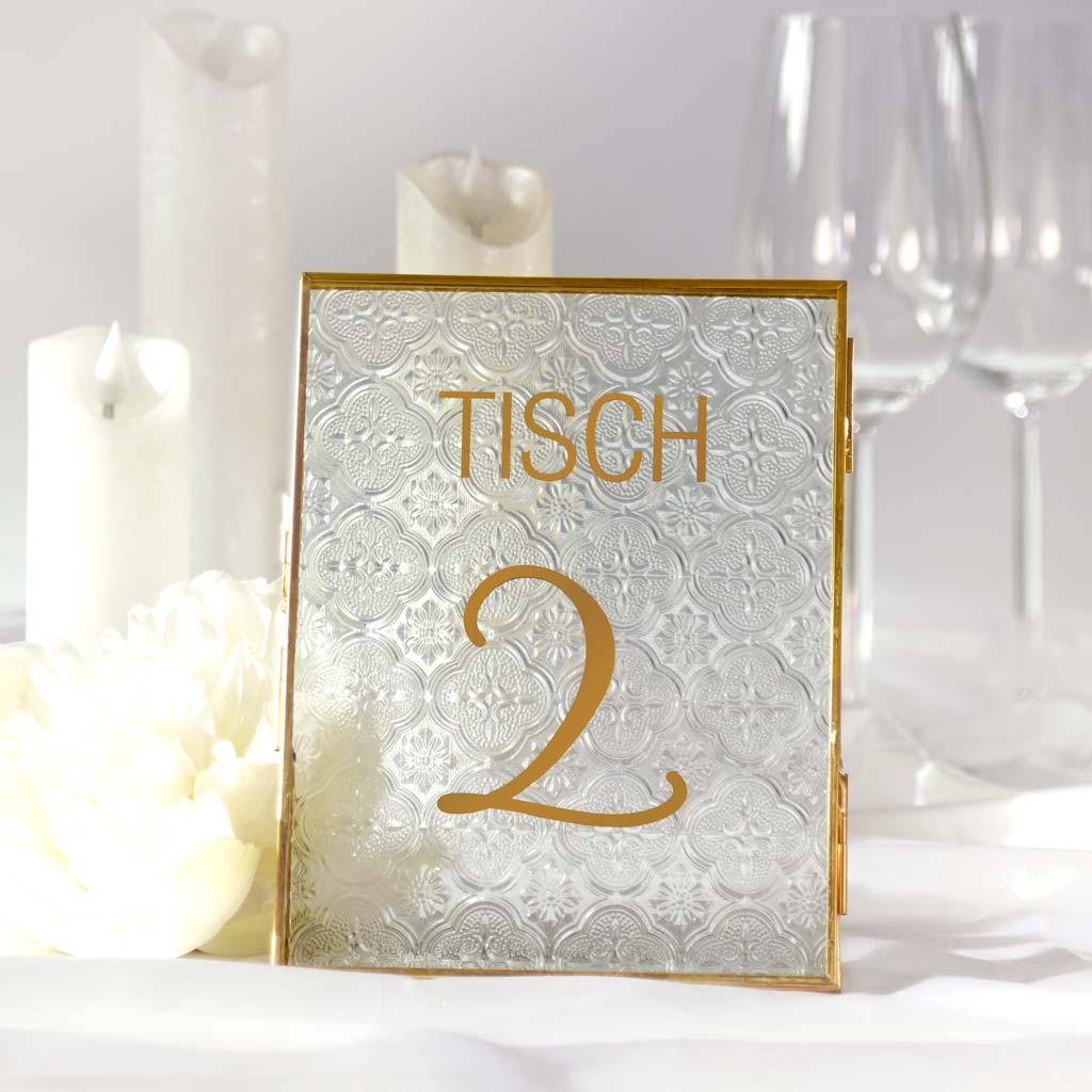 Rental Item Table Numbers - Gold Frame