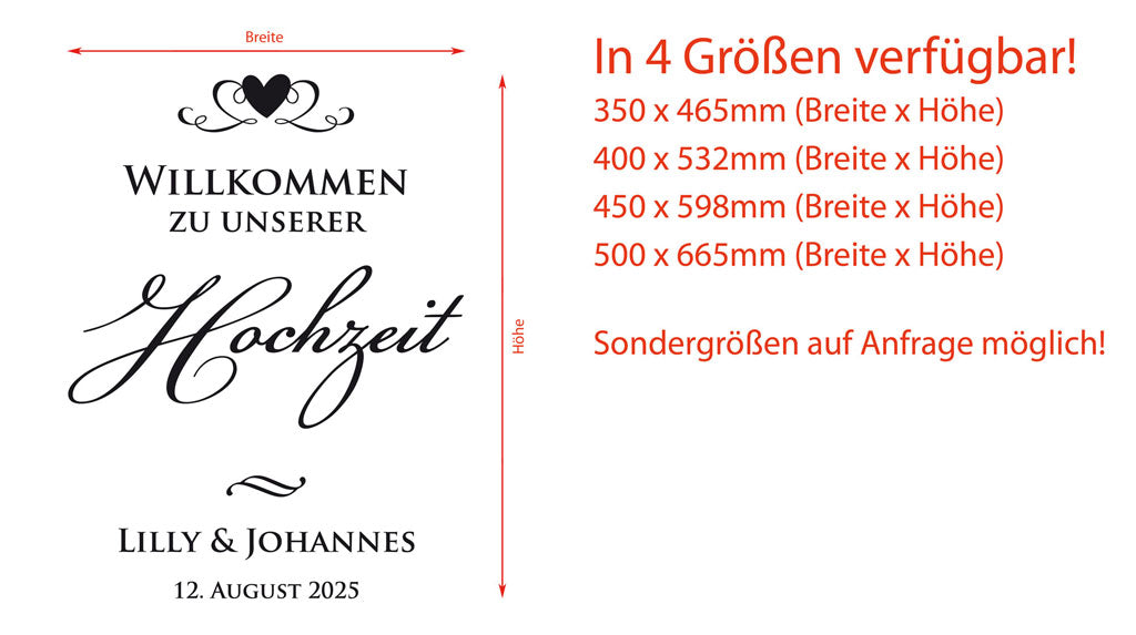 groessenangabenfürwillkommensschildgrafischdargestellt