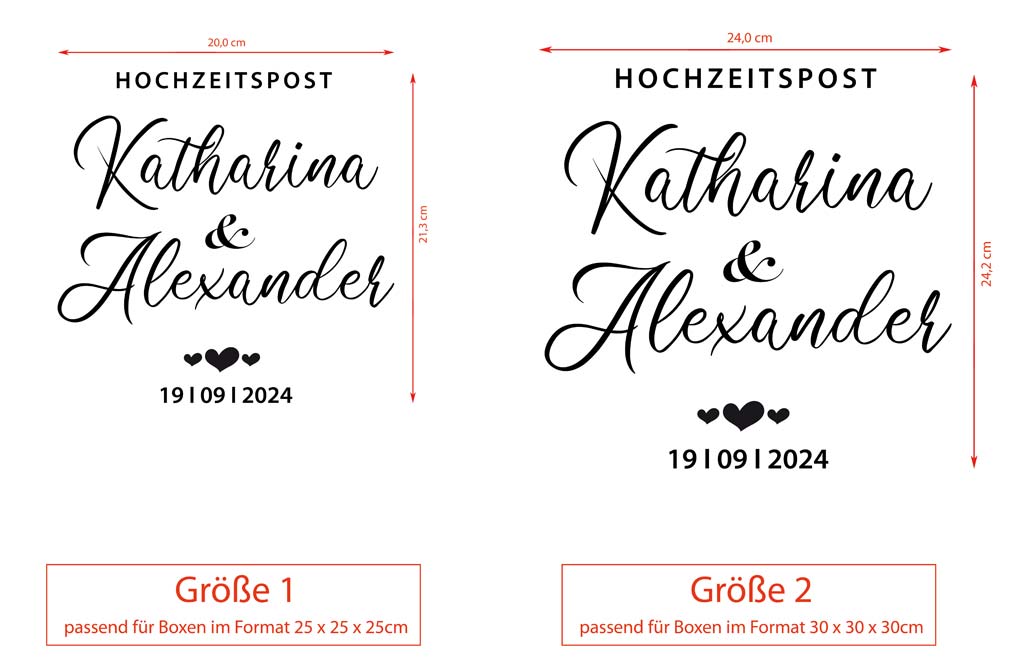 Aufkleber "Hochzeitspost" - Katharina