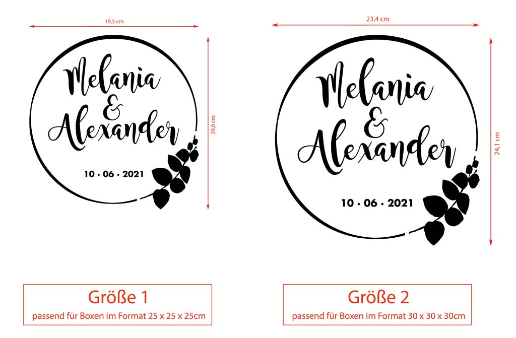 Aufkleber "Hochzeitspost" - Melania