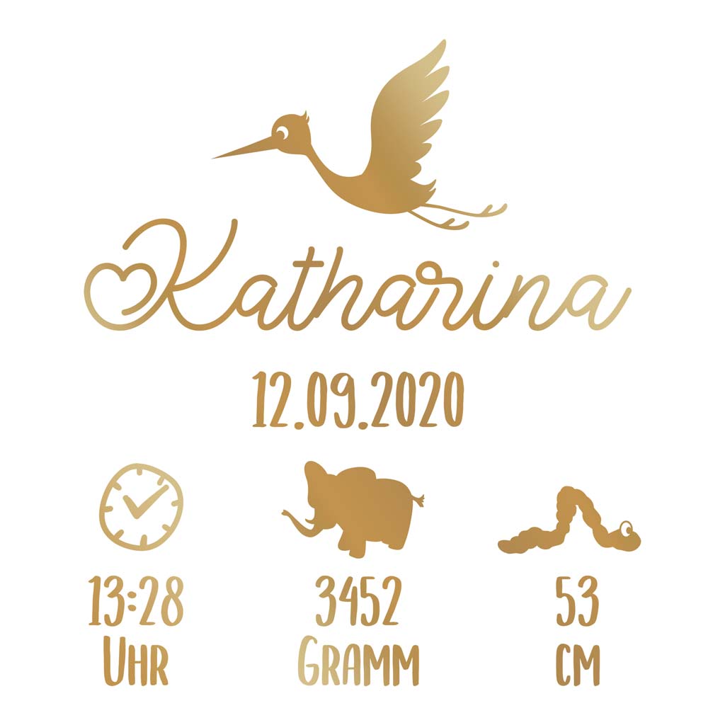 Aufkleber-Set "Babykiste" - Katharina