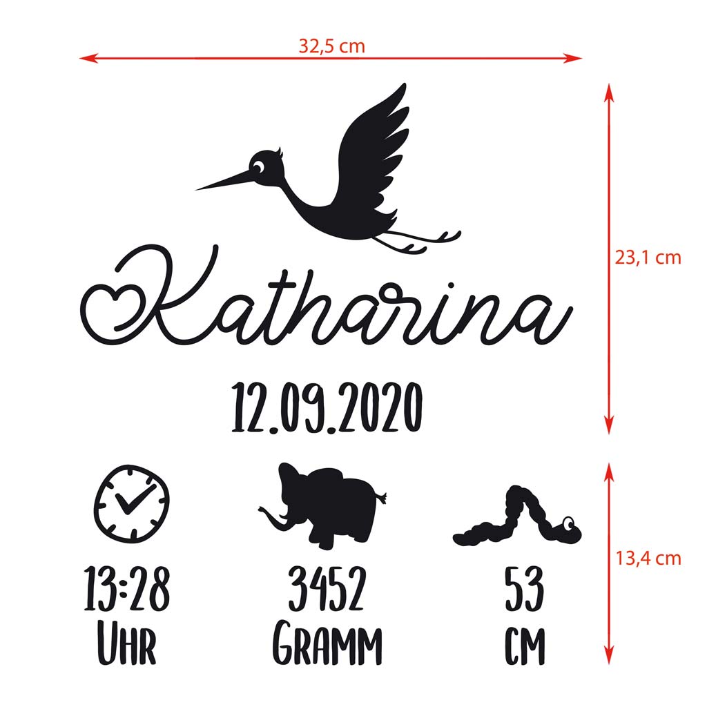 Aufkleber-Set "Babykiste" - Katharina