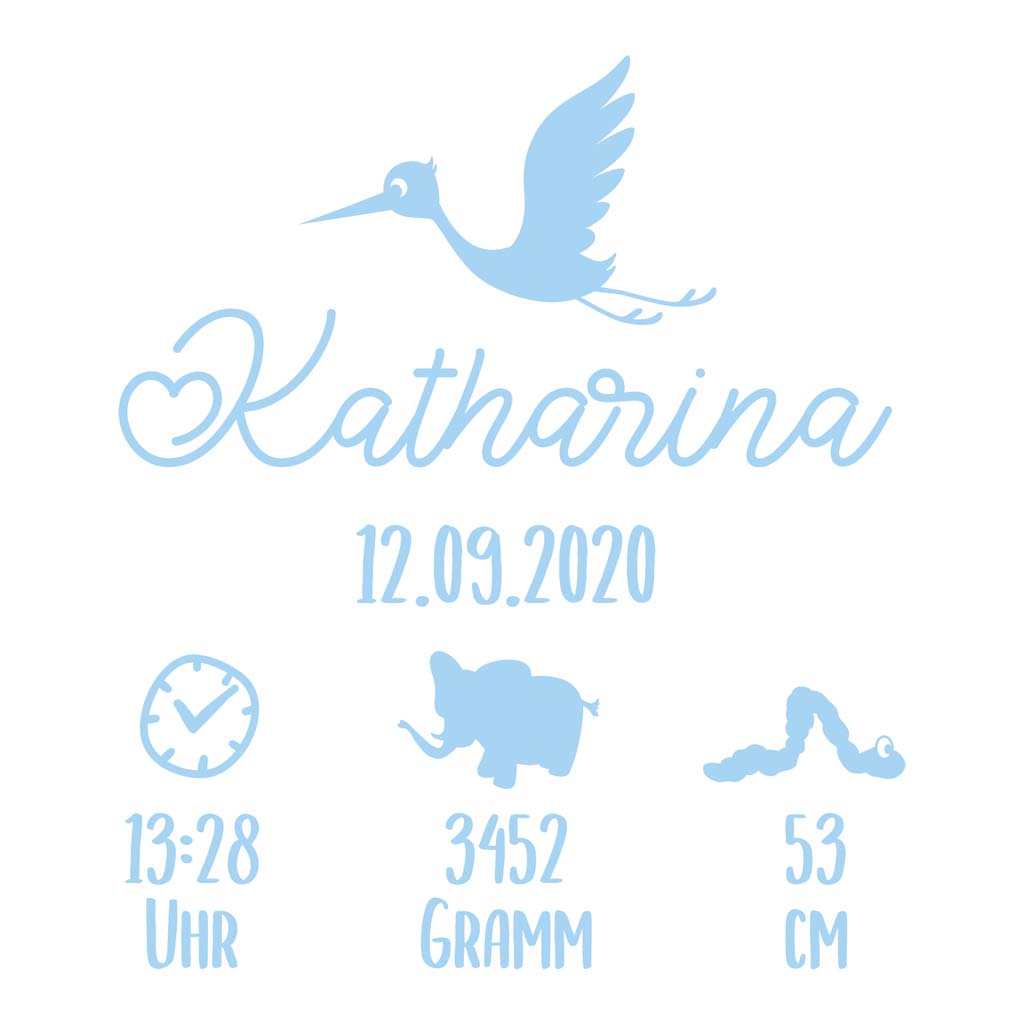 Aufkleber-Set "Babykiste" - Katharina