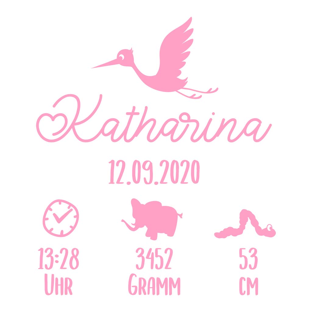 Aufkleber-Set "Babykiste" - Katharina