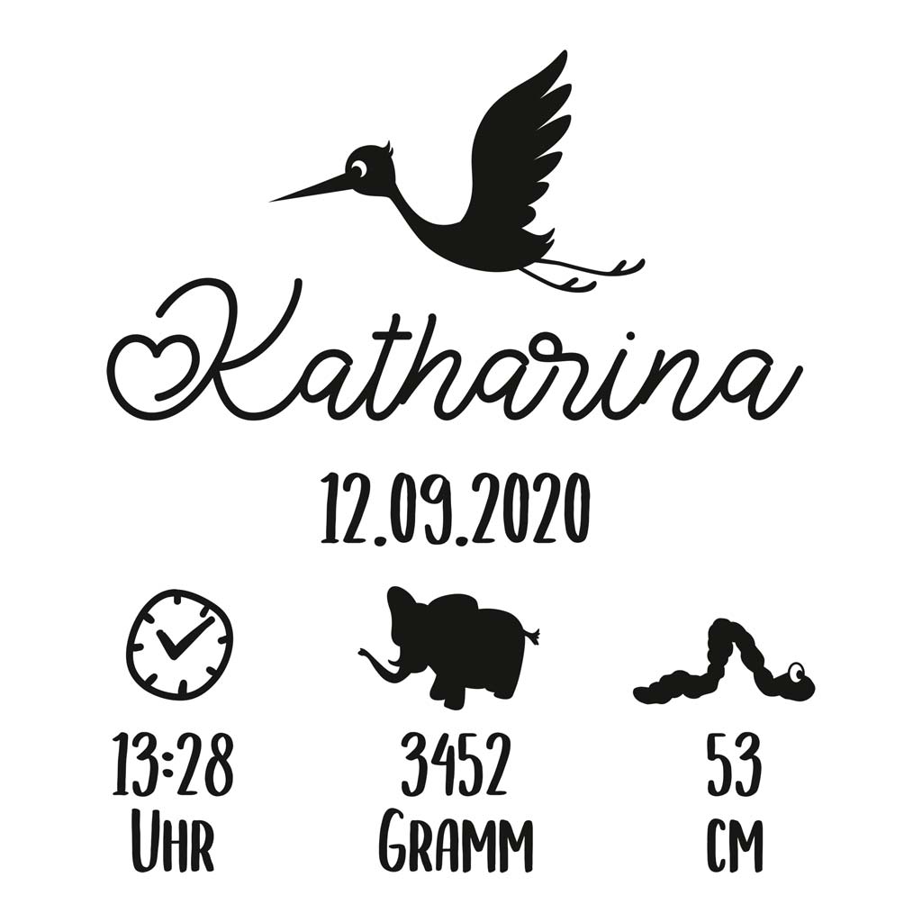 Aufkleber-Set "Babykiste" - Katharina