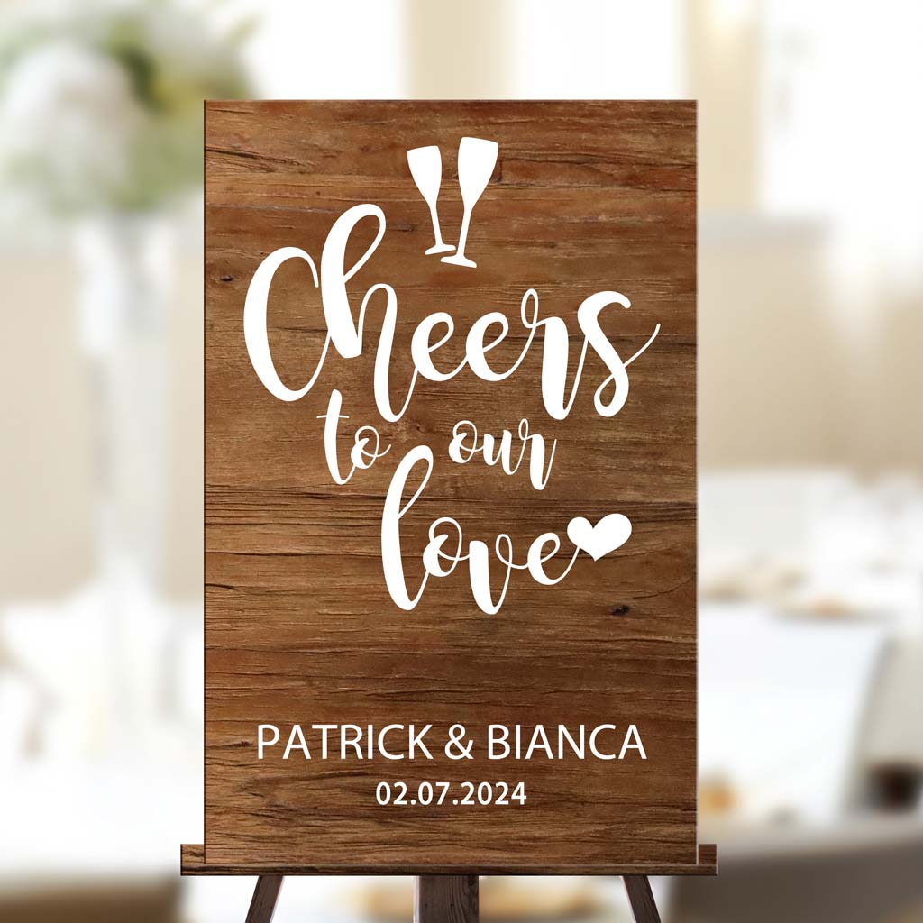 Aufkleber "Cheers to our love" - Louisa