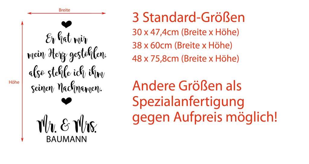 Aufkleber "Er hat mir mein Herz gestohlen" - Louisa