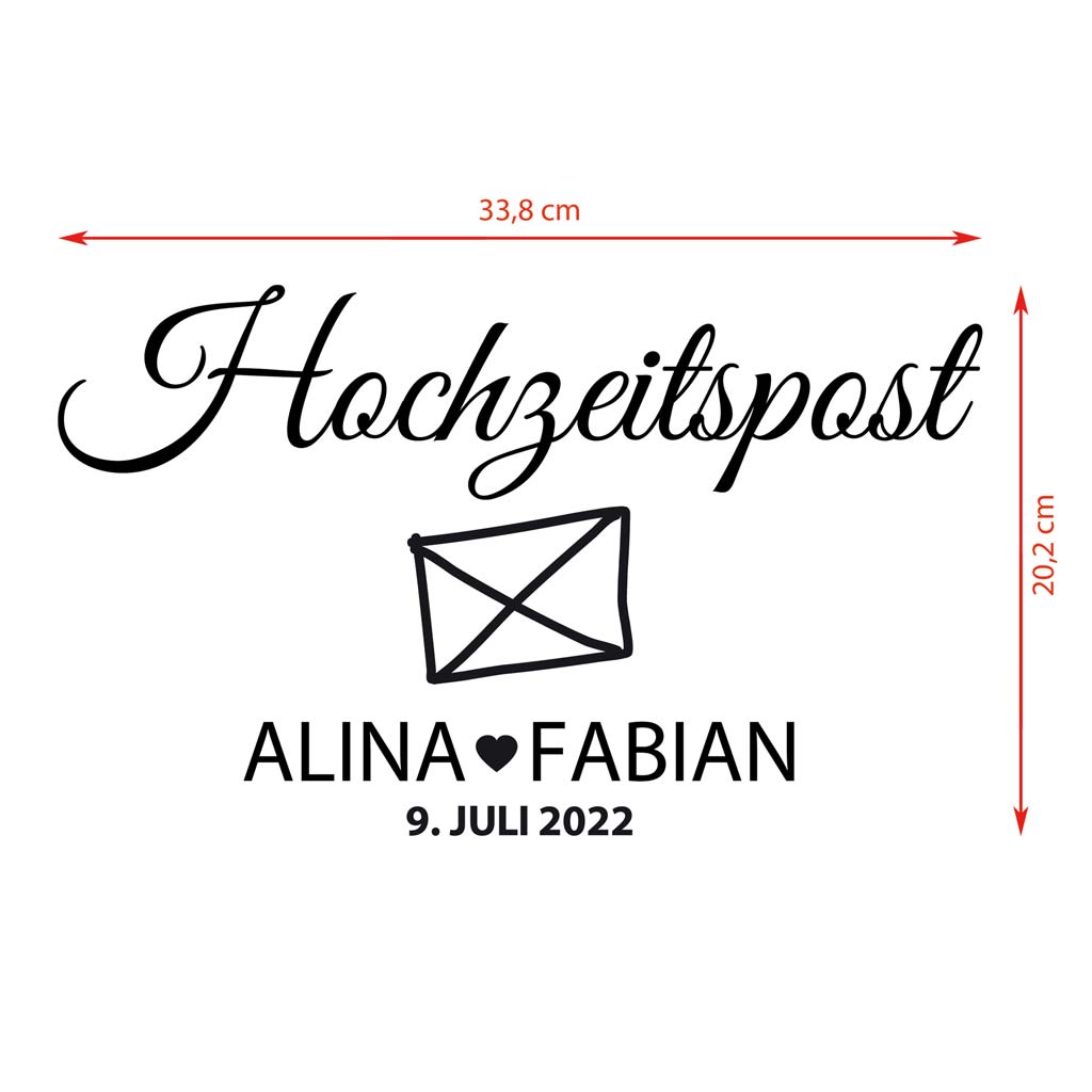 Aufkleber "Hochzeitspost" - Alina