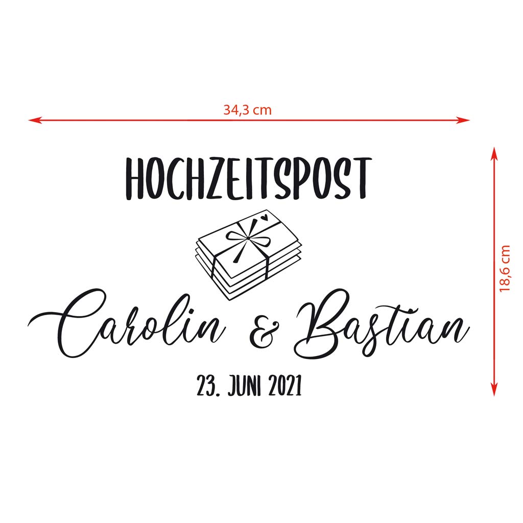 Aufkleber "Hochzeitspost" - Carolin