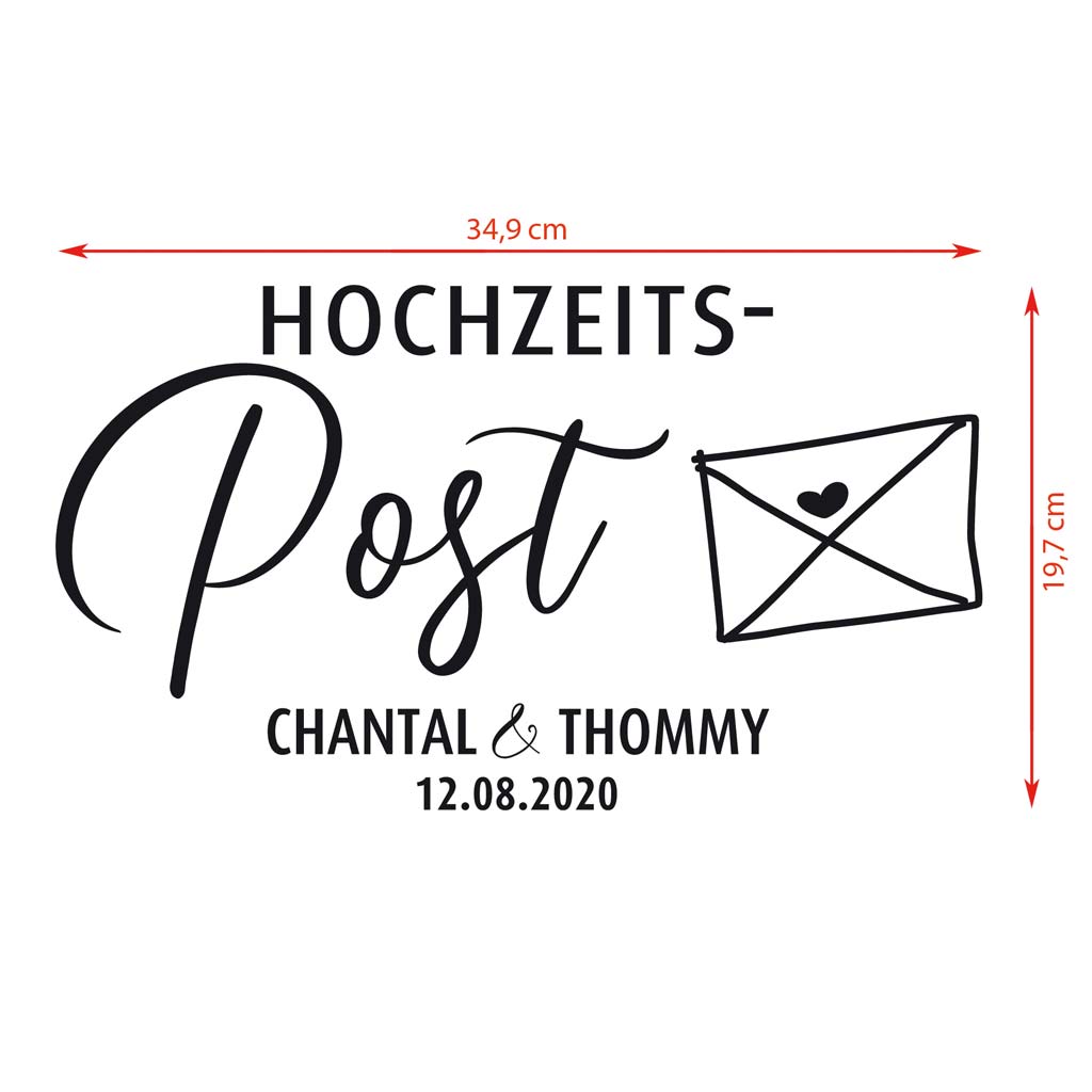 Aufkleber "Hochzeitspost" - Chantal