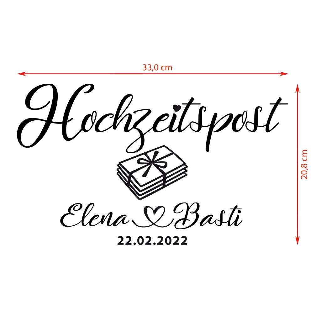 Aufkleber "Hochzeitspost" - Elena