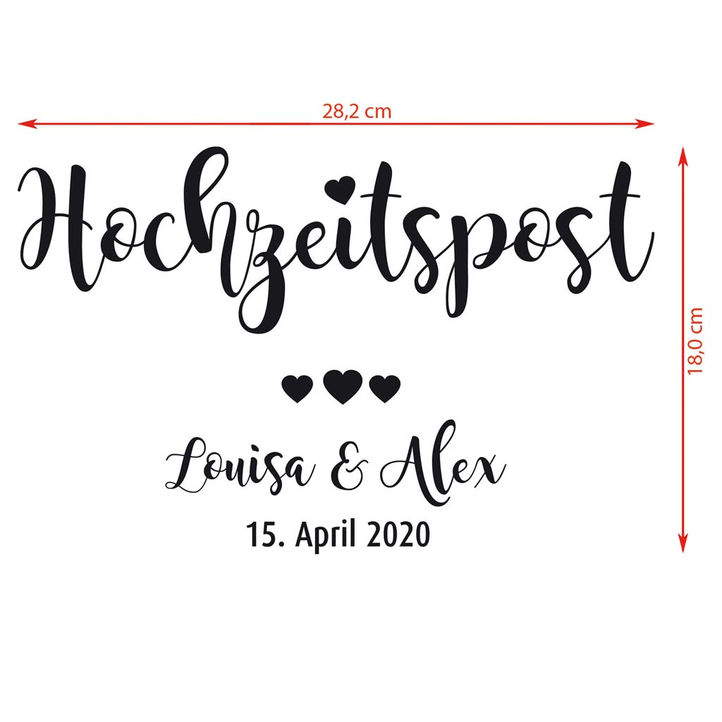 Aufkleber "Hochzeitspost" - Louisa