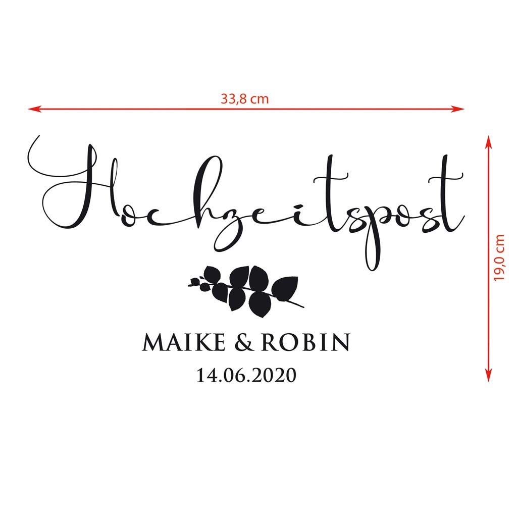Aufkleber "Hochzeitspost" - Maike