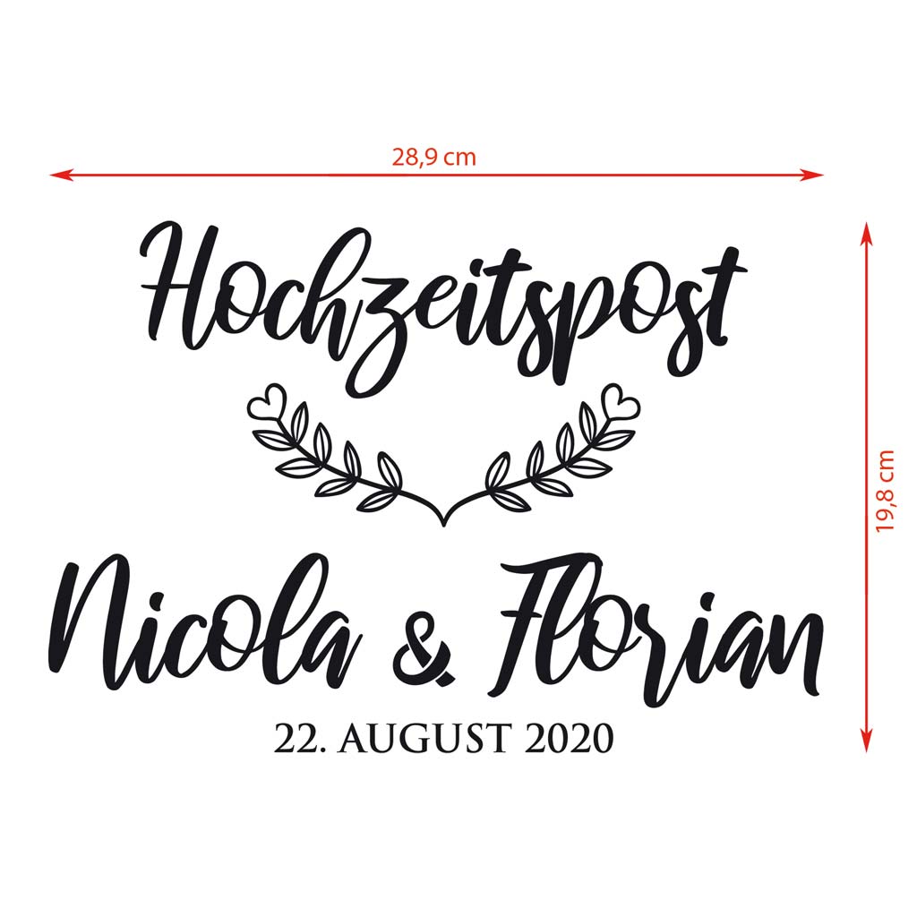 Aufkleber "Hochzeitspost" - Nicola