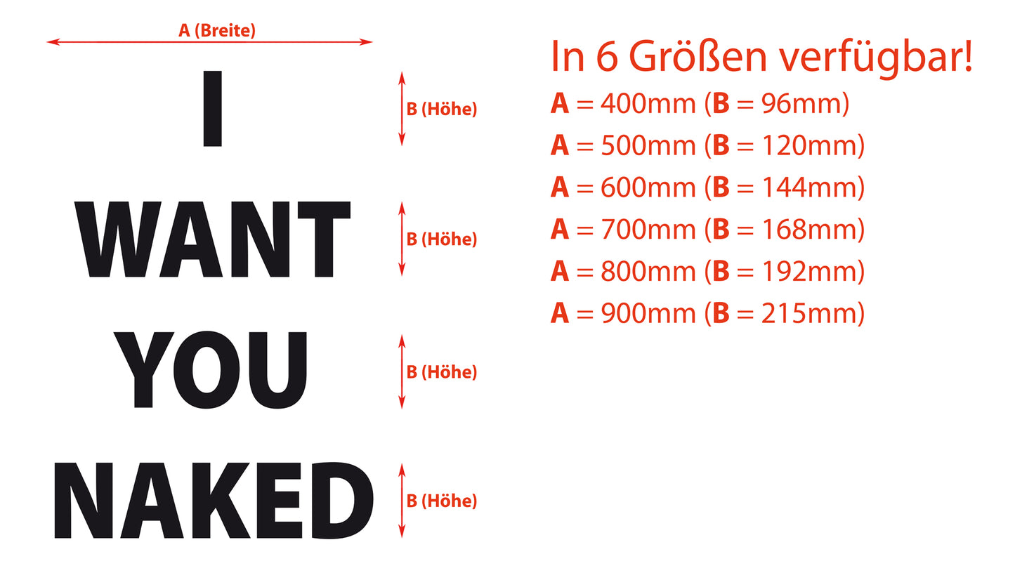 Aufkleber-Set "I want you naked"