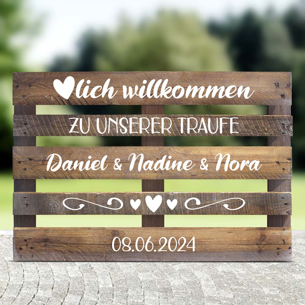 Palettenaufkleber "Traufe"