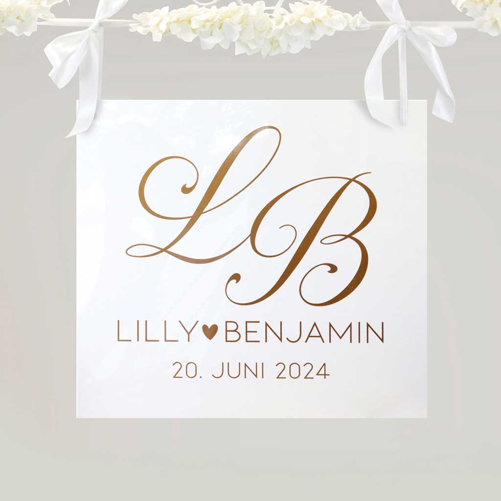 Mietartikel Schild "Initialen" - Lilly