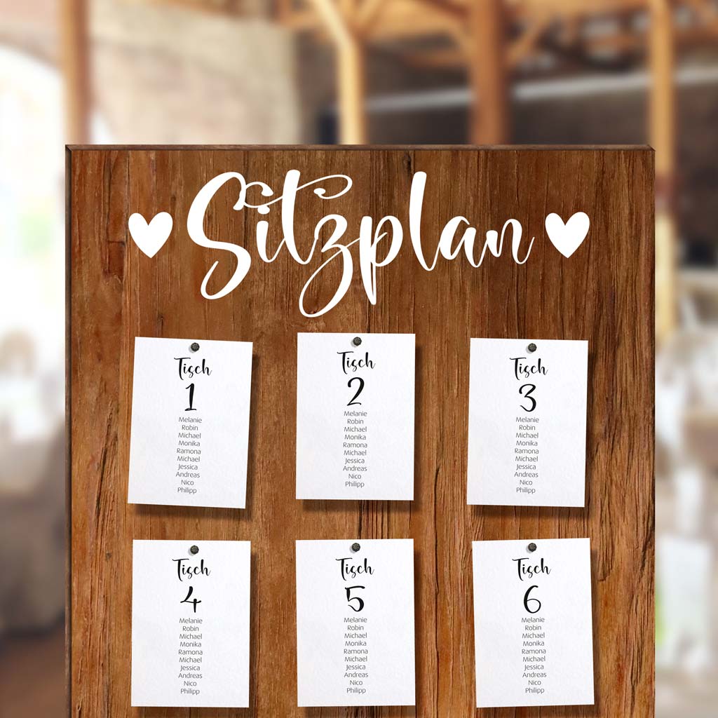 Aufkleber "Sitzplan" - Fiona