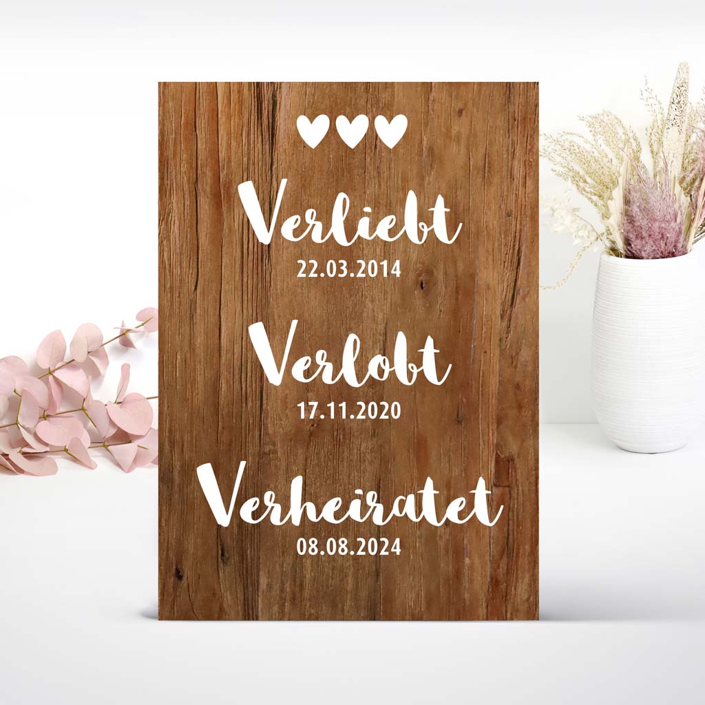 Aufkleber "verliebt, verlobt, verheiratet" - Janina