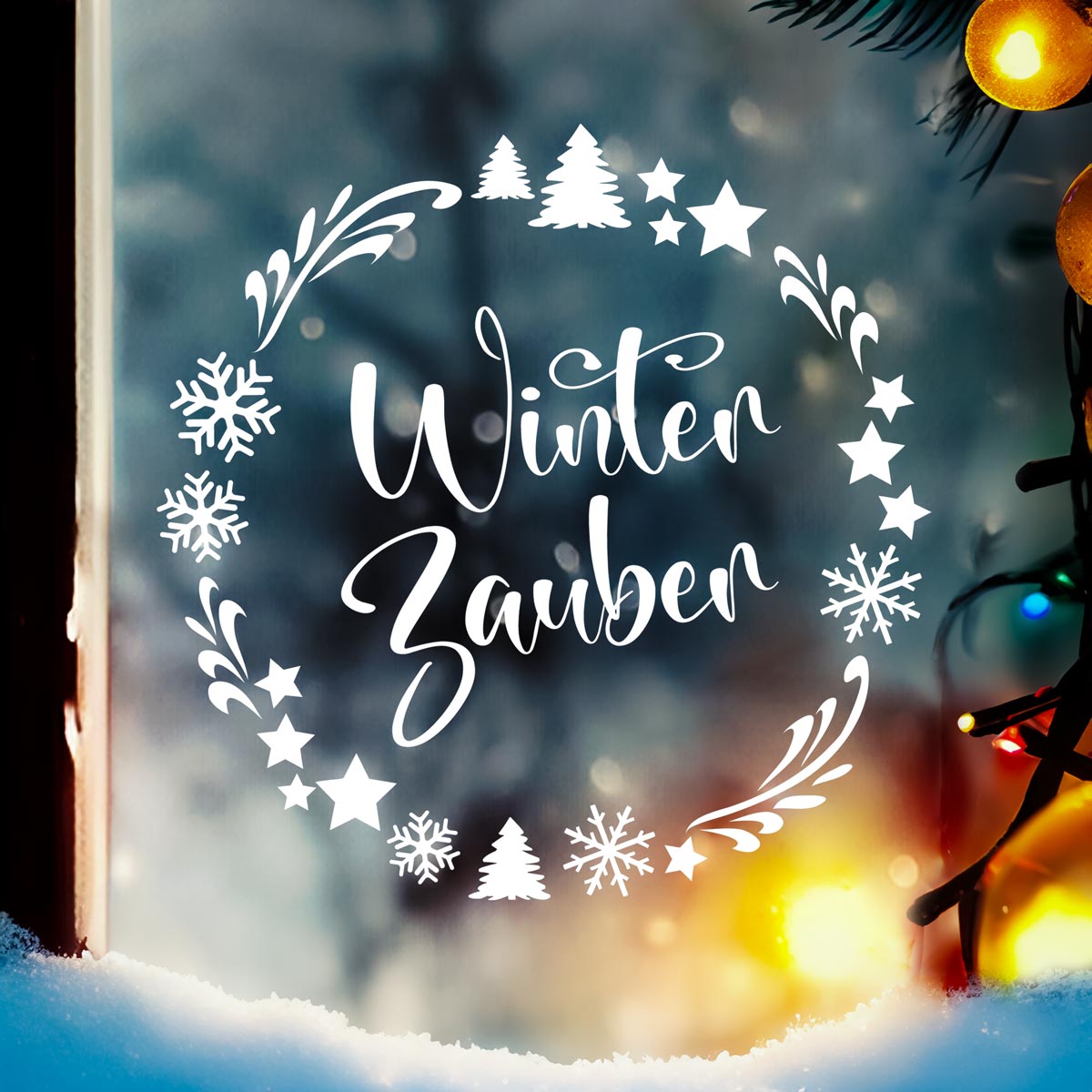 Aufkleber "Winterzauber - Kranz"