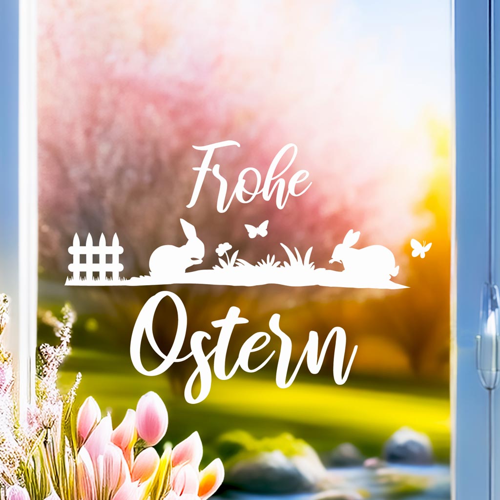 Aufkleber "Frohe Ostern" - Wiese