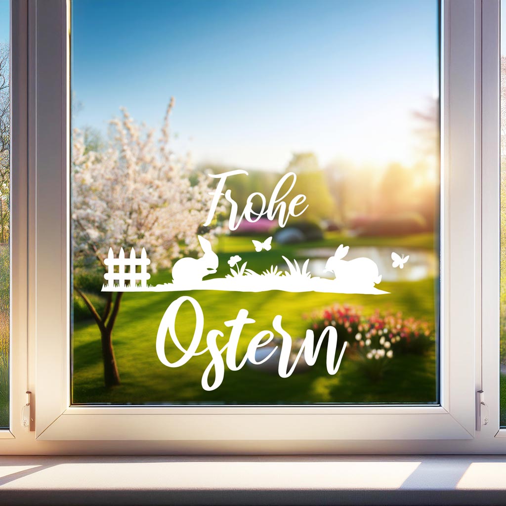 Aufkleber "Frohe Ostern" - Wiese