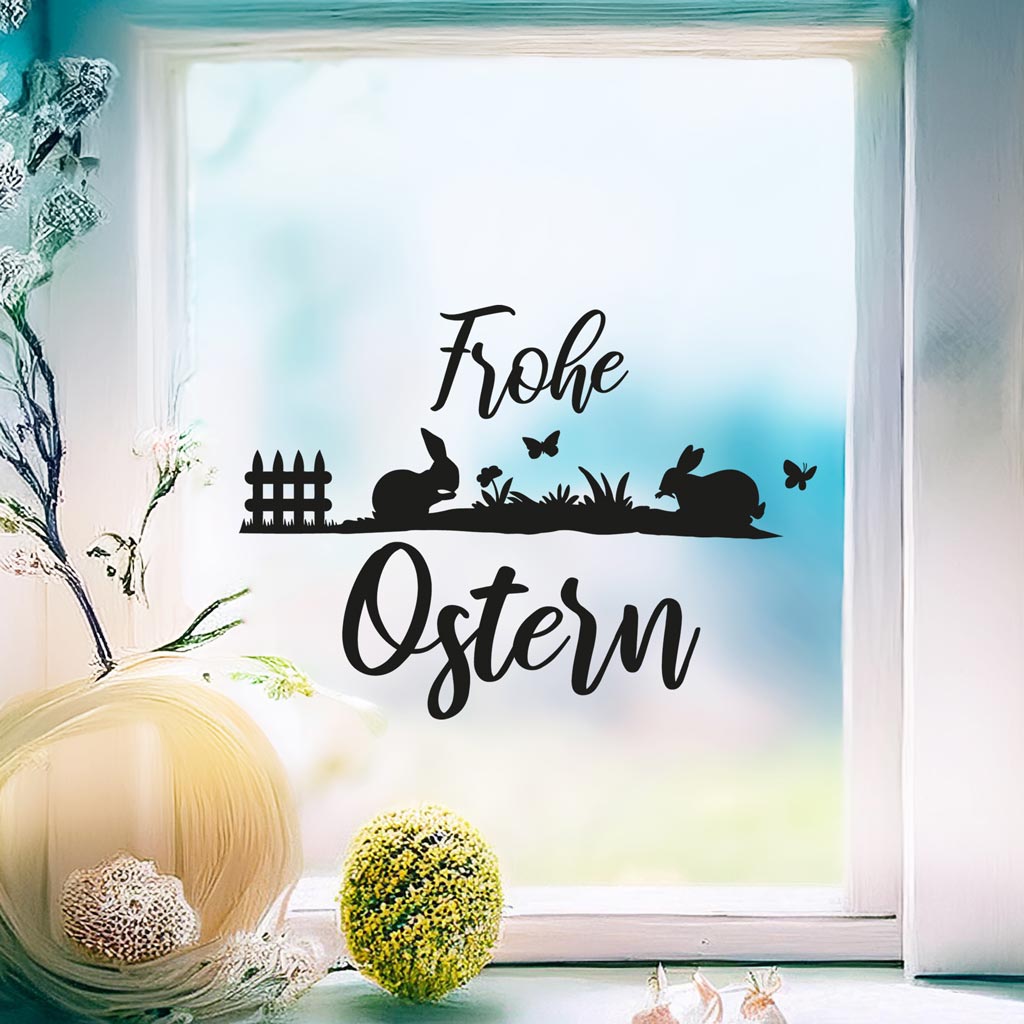 Aufkleber "Frohe Ostern" - Wiese