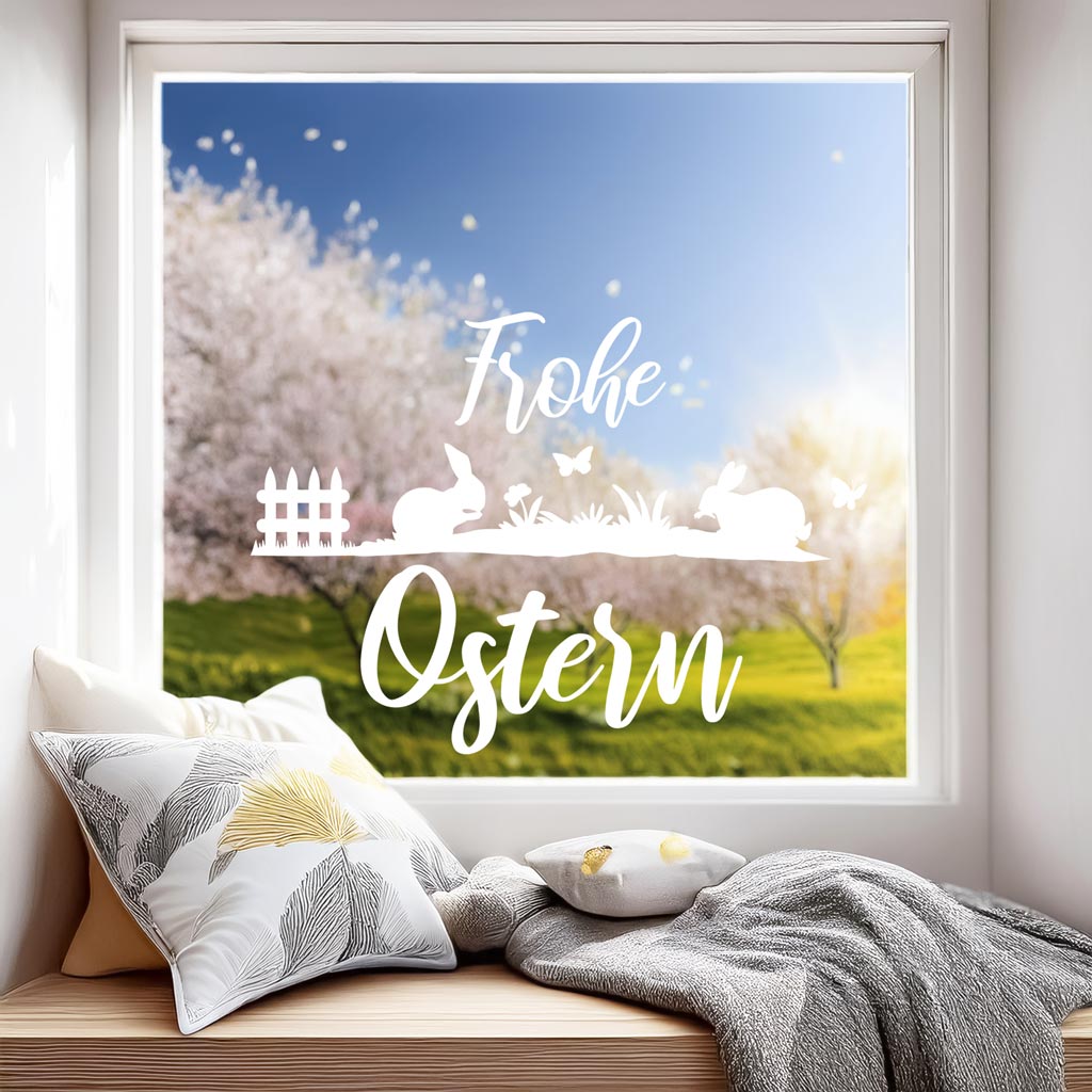 Aufkleber "Frohe Ostern" - Wiese