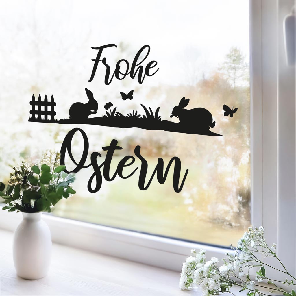 Aufkleber "Frohe Ostern" - Wiese