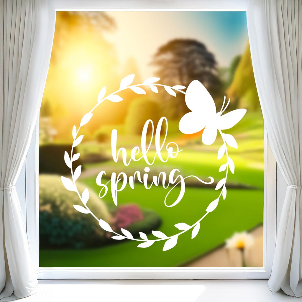 Aufkleber "hello spring"