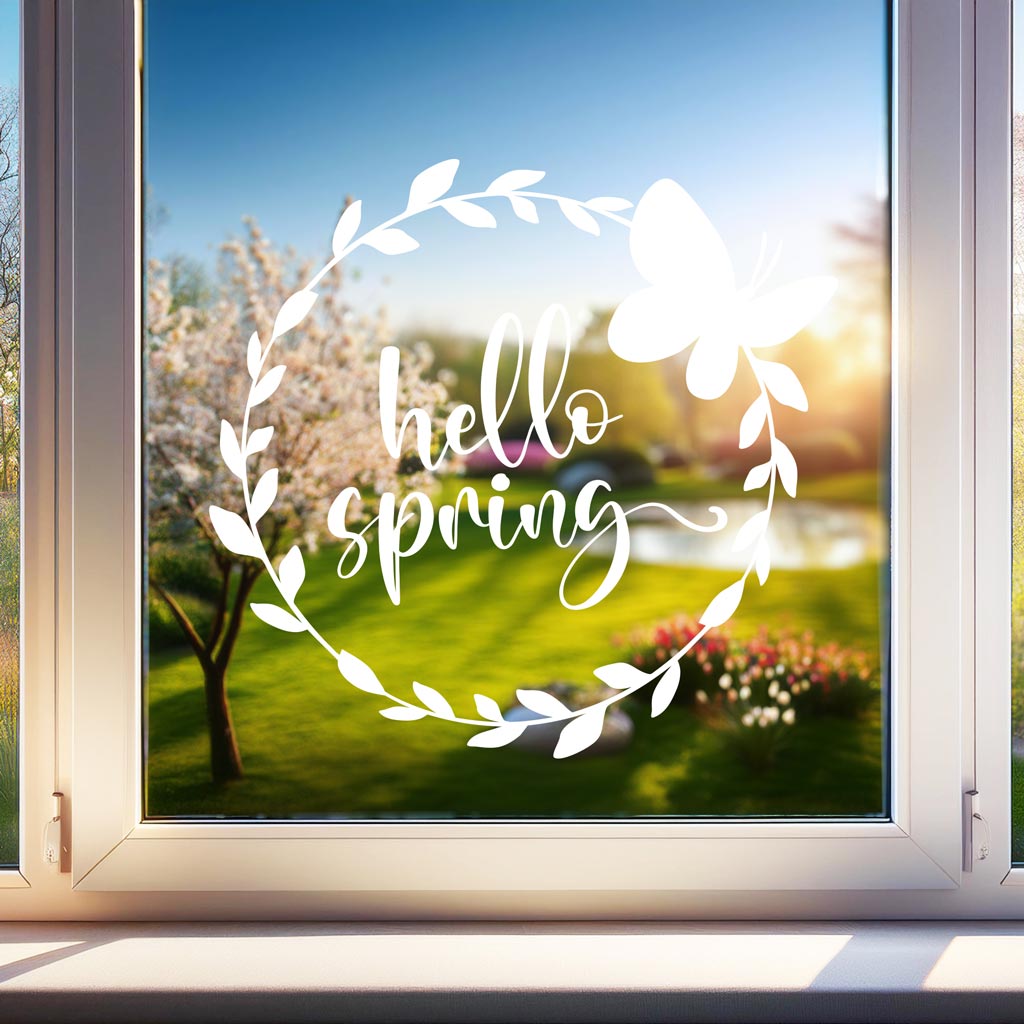 Aufkleber "hello spring"