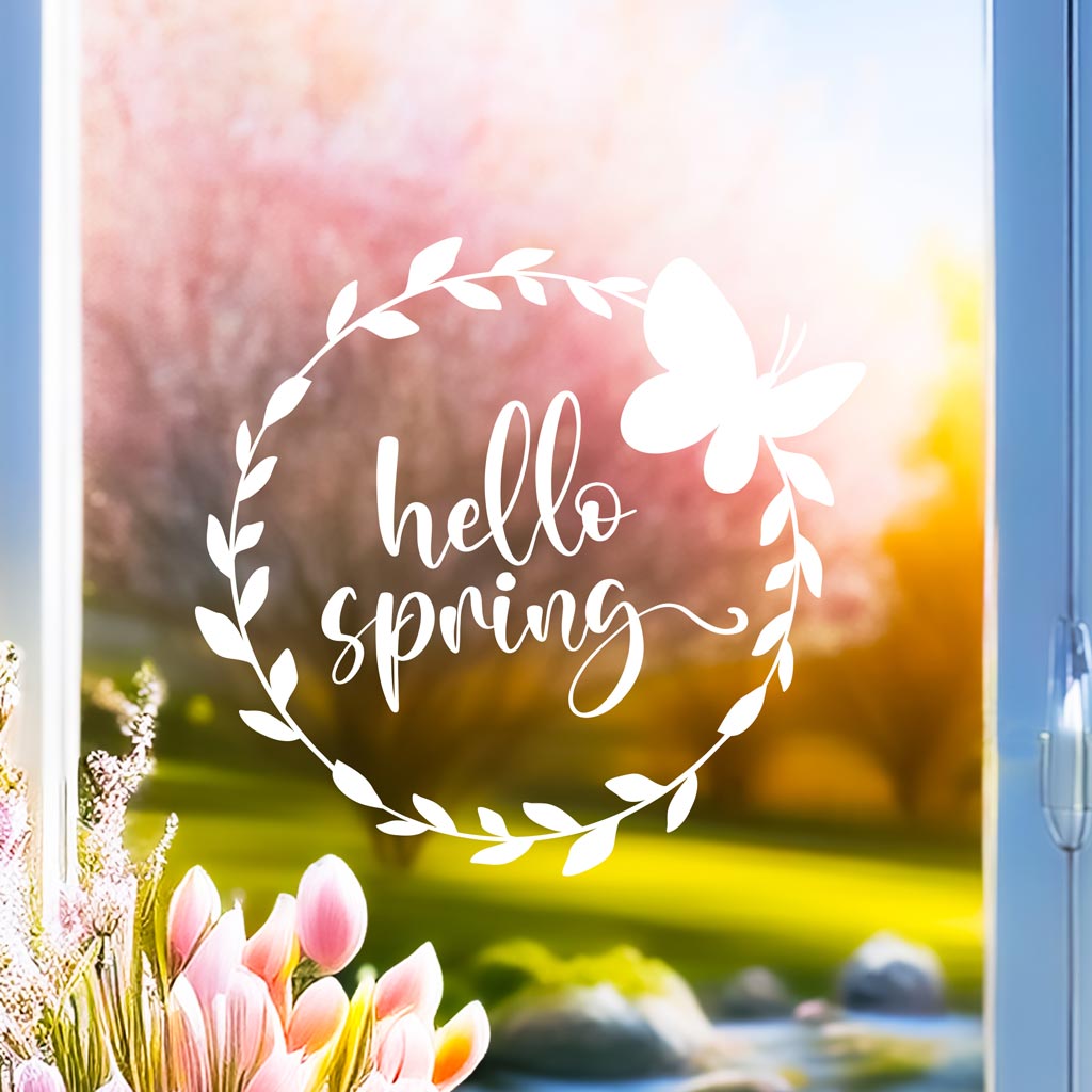 Aufkleber "hello spring"