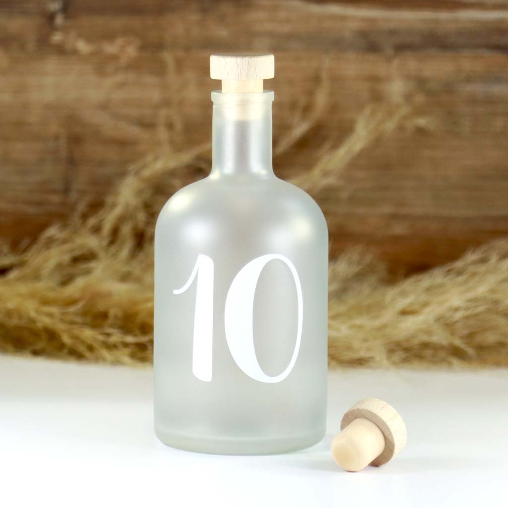 Mietartikel Tischnummern - Flasche satiniert