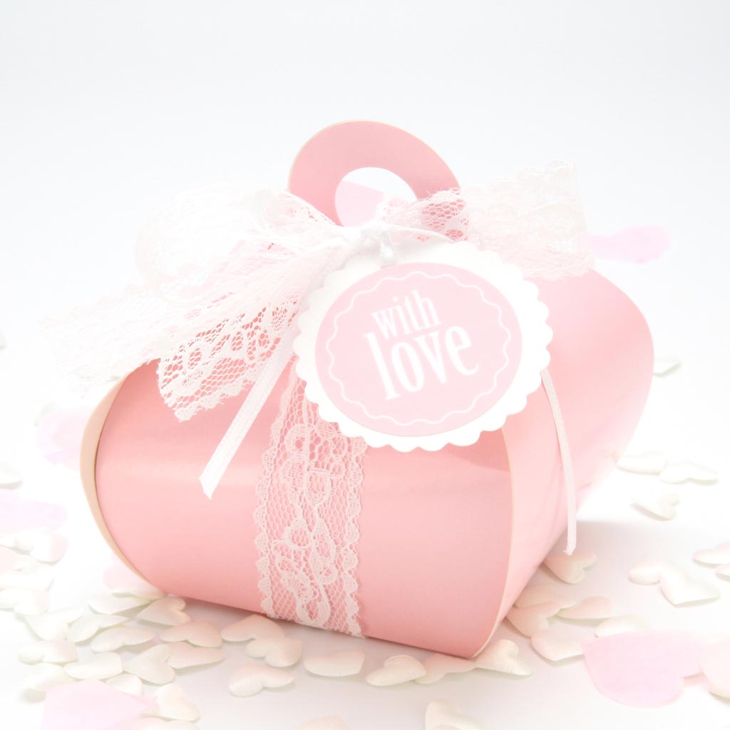 Geschenkbox mit Tragegriff "Rosa"