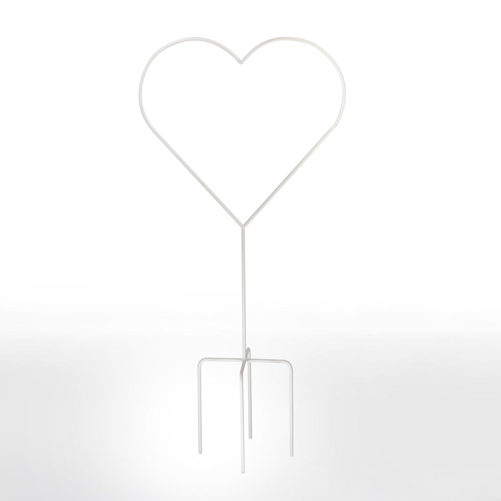 Rental item heart stand - metal white