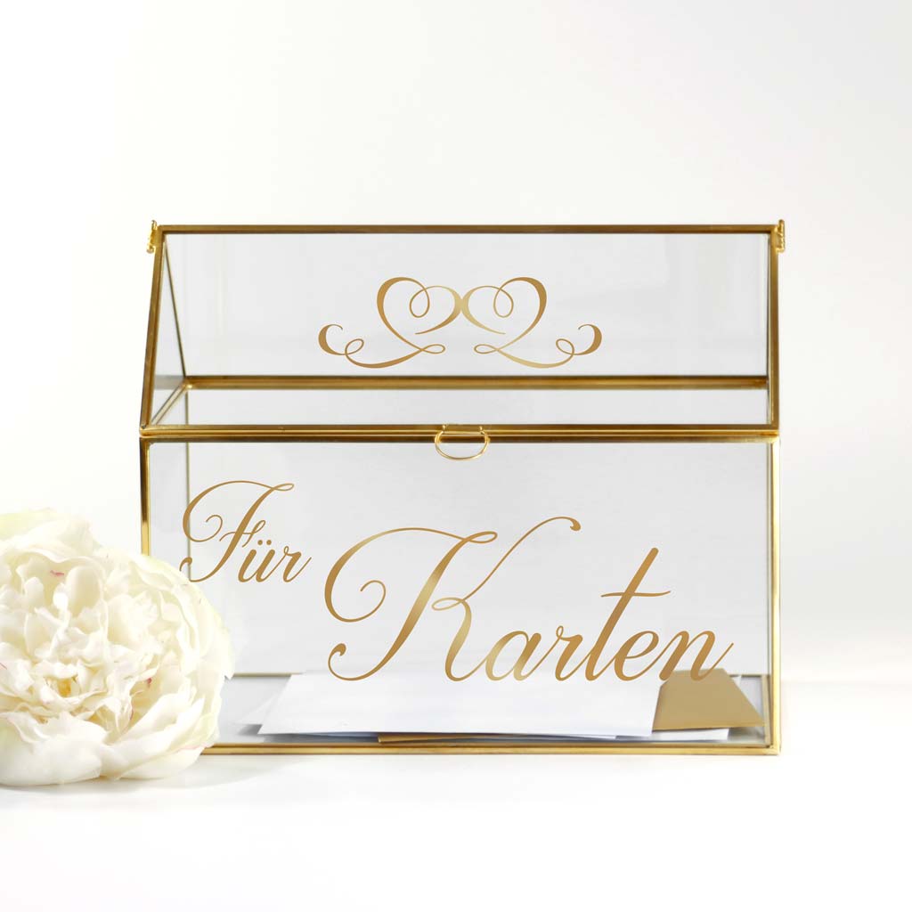 Mietartikel Kartenbox Gold- Klein
