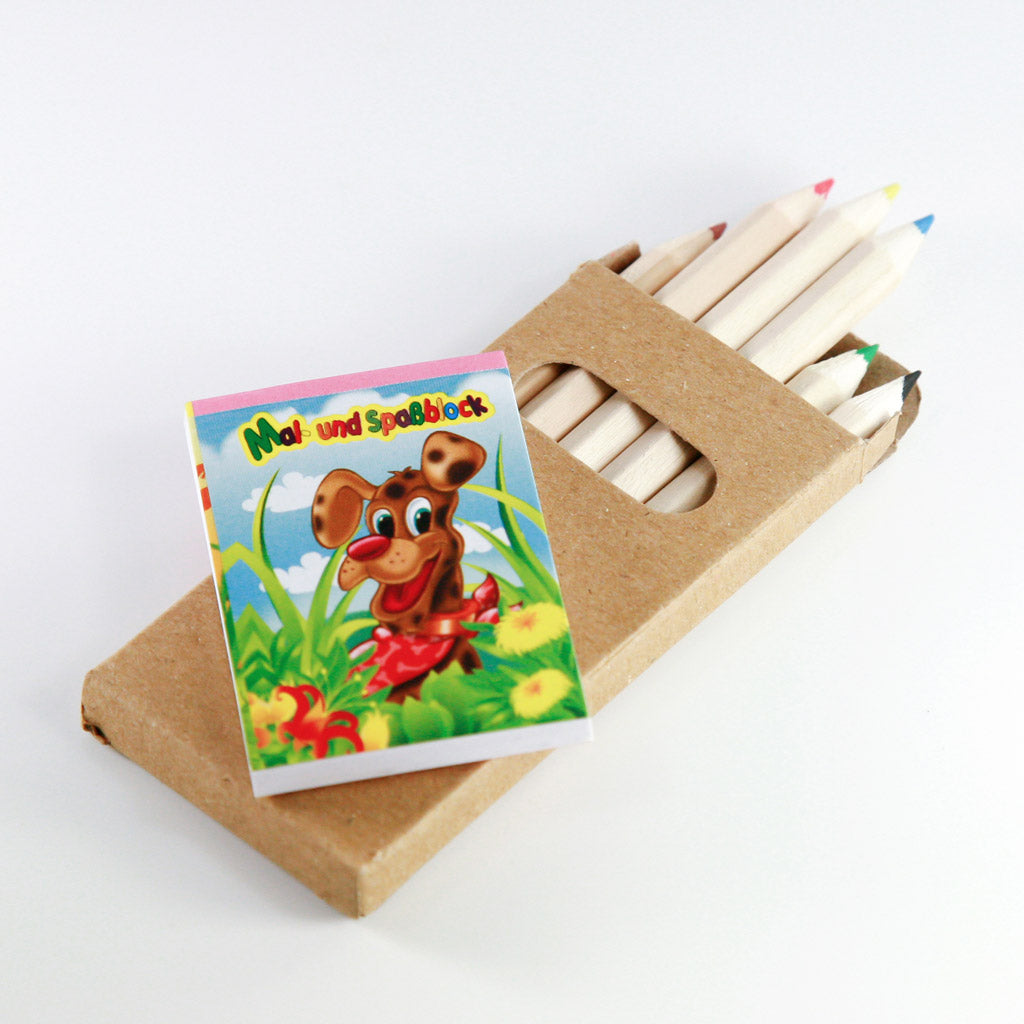 Colored pencil set with coloring book