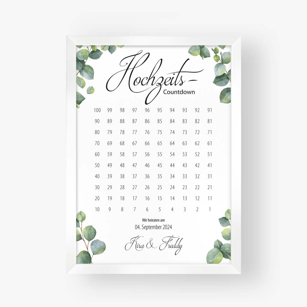 Wedding Countdown Poster - Eucalyptus