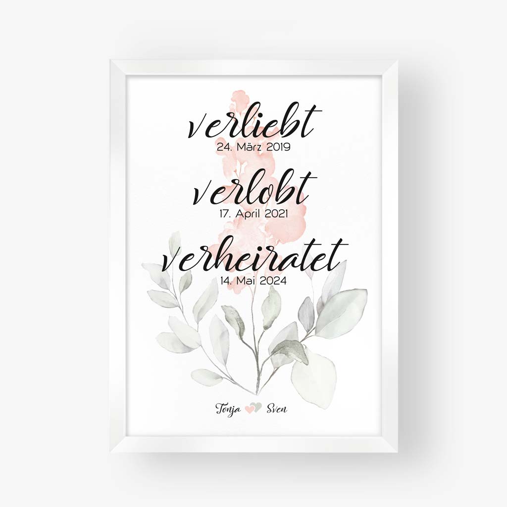 Poster "verliebt, verlobt, verheiratet" - Rachel