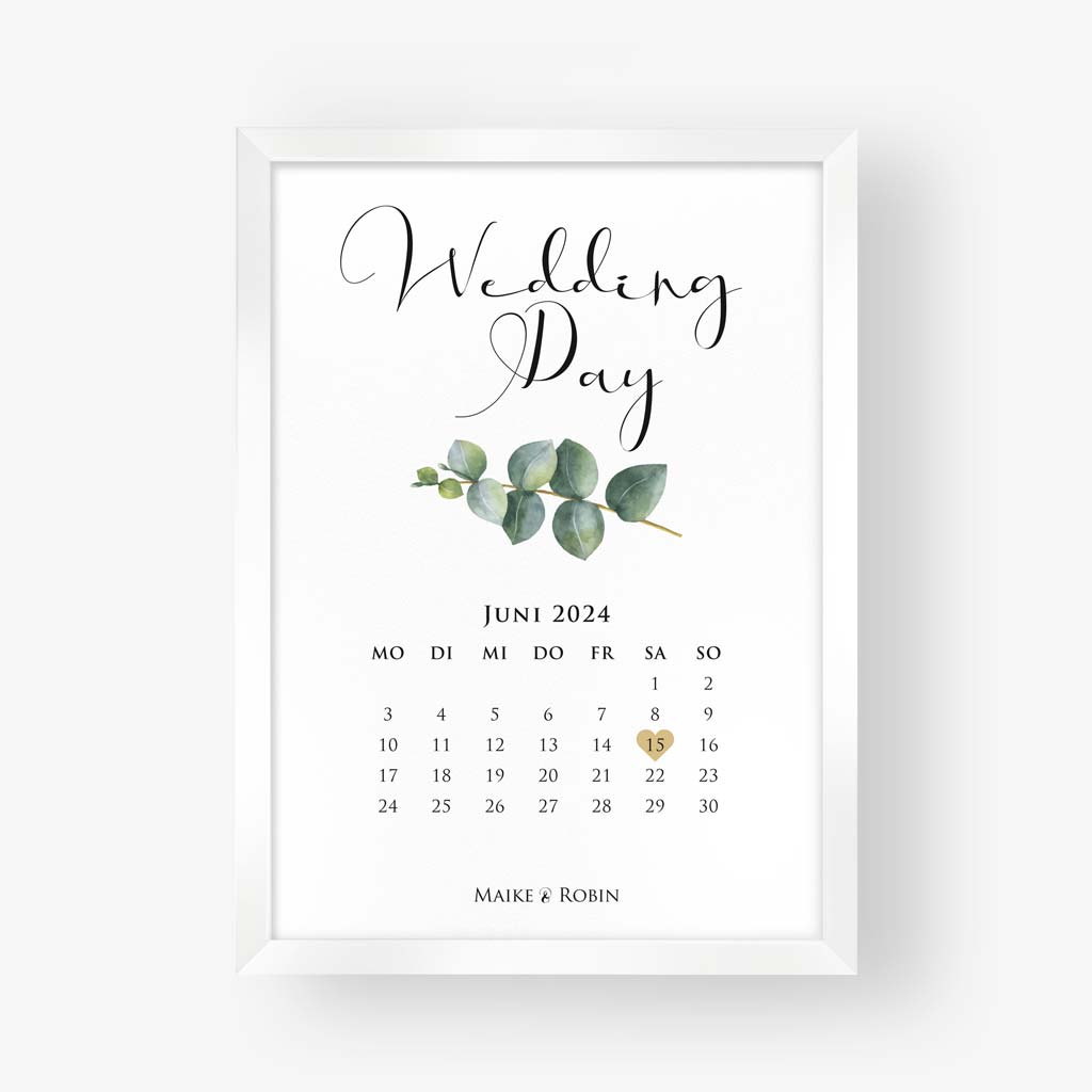 Poster "Wedding Day" - Eukalyptus